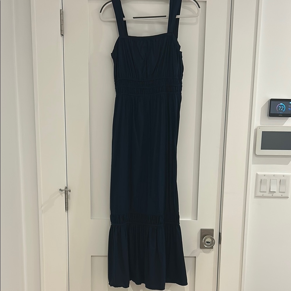 Navy Blue Sleeveless Cotton Dress